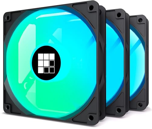 FOIFKIN PC Fan - 120 mm ARGB PWM Fan - Forward Fan - 3 x Fans with 1 x Adapter Cable, Black, Z01