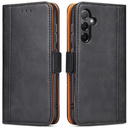 ROJIOJIO Handyhülle für Samsung Galaxy A16/ A26 Handytasche, Schwarz | Lederhülle, Kartenfach, Klappständer, Magnetisch
