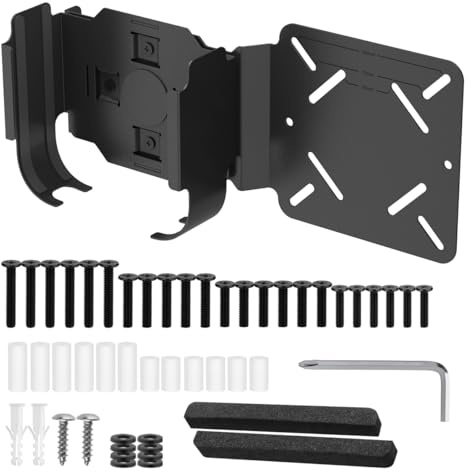 Gurtt Soporte de montaje para Mac Mini M4 con placa adaptadora VESA, extensión de brazo para monitor VESA, montaje detrás del monitor/pared/escritorio