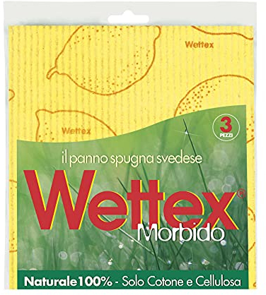 Vileda Wettex 102146 Schwammlappen, weich, 100% natürlich, sehr hohe Saugkraft, mit Zitronenduft