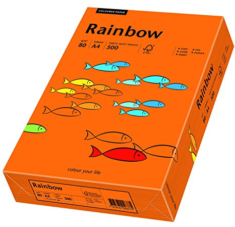 5 X WIHEDÜ Kopierpapier 500BL int.orange A4 80g RAINBOW INTENSIV 88042453