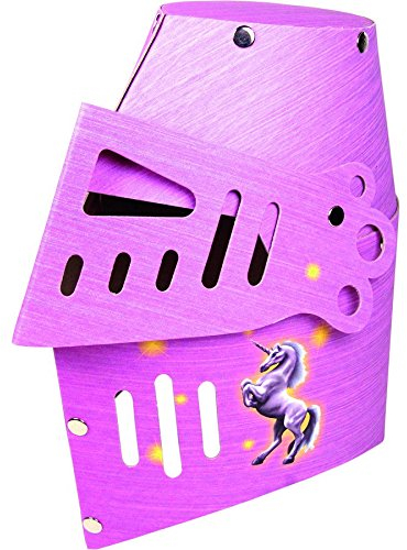 BestSaller 1314 Ritterhelm Einhorn mit Klapp-Visier für Kinder, Stabiler Karton, pink