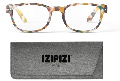 IZIPIZI Lesebrille #B READING Blue Tortoise +2.5 Dioptrie rechteckig, Lesehilfe für Presbyopie mit Flex Bügeln und Soft Touch Rahmen, Unisex Brille