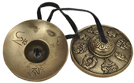 Dharma Store - Tibetische Tingsha Becken Glocke (klein) Om Mani Padme Hum