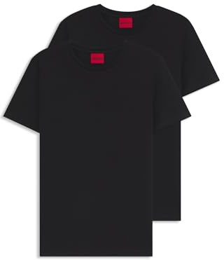 HUGO Herren Round Zweierpack Slim-Fit T-Shirts aus Stretch-Baumwolle