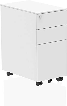 Steel Mobile Pedestal White Slim