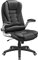 SONGMICS Office Swivel Chair with 76 cm High Back Large Seat and Flip-Up Armrest Computer Desk Executive Chair PU OBG51BUK
