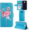 Schutzhülle iPhone SE/5/5S PU Leder mutouren Elegantes Farbe Motiv Schlitz für Kreditkarte und Standfunktion Magnetic Leder Schutzhülle Leather Wallet Tasche Decke – blau