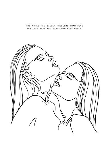 Close Up The World Has Bigger Problems - Line Art Kunstdruck 30 x 40 cm - One Line Print - Linien-Zeichnung Poster schwarz-weiß | Künstlerin: Madeleine