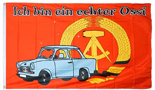 Flaggenfritze® Flagge/Fahne Ich Bin EIN echter Ossi - 90 x 150 cm