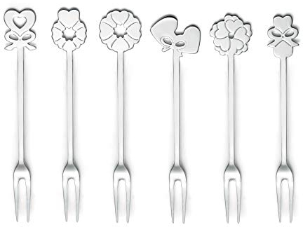 Guzzini Aperitivo Love Set 6 Forchettine, Stainless Steel 18/12, Argento, 20