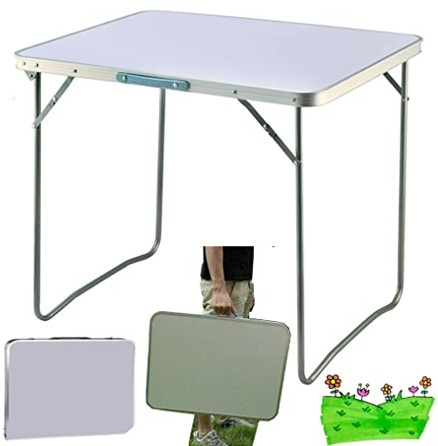 Table de camping portable en aluminium, table pliante pour intérieur et extérieur, table de jardin robuste pour barbecue, pique-nique, fête, capacité de charge 15 kg, longueur 80 cm