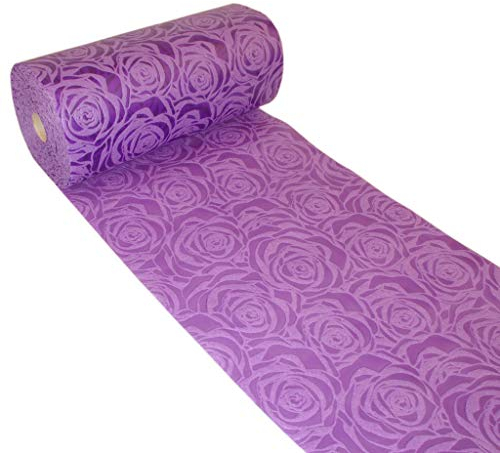 Dekoflor Tischband Tischläufer Tischdeko einzigartiges Rosen Design (Wasserfest, Lotuseffekt, samtige Oberfläche, 25 m Rolle, 30 cm Breite, 100% Nylon), Lila