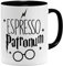 OM3® Espresso Patronum Tazza Caffè | Tazza in ceramica | 11oz 325 ml | Stampa su entrambi i lati | Nero
