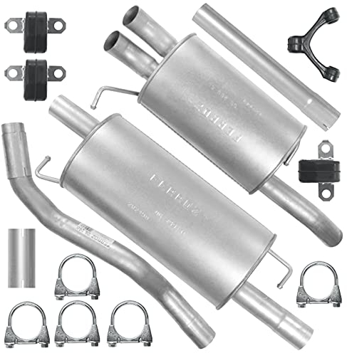 Schalldämpferset Abgasrohr Auspuff Endtopf Mitteltopf+ Montagesatz für VW Transporter T5 V 5 V LWB 2.5 TDI