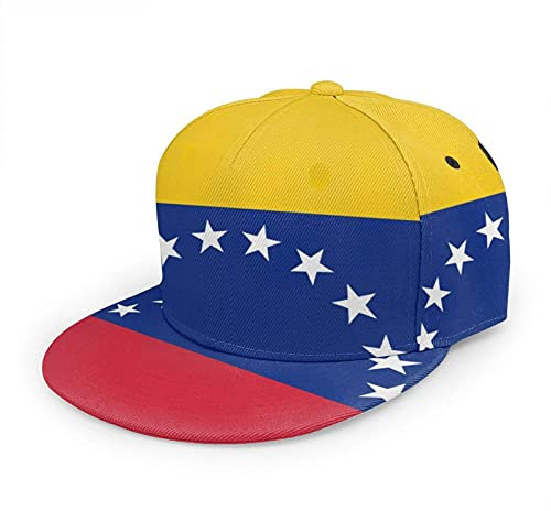 Oaieltj Gorra de béisbol unisex para mujer y hombre, ajustable, con visera plana, sombrero de hip hop, Bandera de Venezuela, Talla única