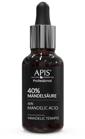 Apis | Mandelsäure 40% MANDELIC TERAPIS | Wirkt antibakteriell | Peelt abgestorbene Epidermis | Lindert Entzündungen | Für zu Akne neigende Haut | Hellt Hyperpigmentierungen auf | Volumen 30 ml.