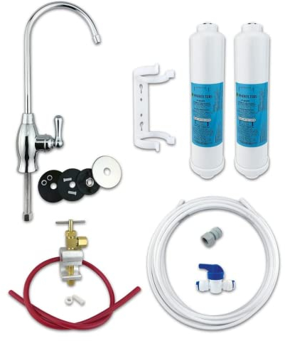 Finerfilters Classic FF-6010PF - Kit filtro per acqua potabile, con rubinetto e accessori, per sottolavello (Baseball + filtro extra)