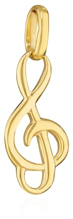 NKlaus Clé de Sol Pendentif 375 Or Jaune Clé de Sol Musique 4922