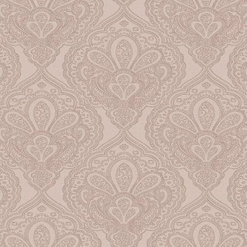DWP0247-04 - Emporium Mehndi Damask Pink and Rose Gold Galerie Wallpaper