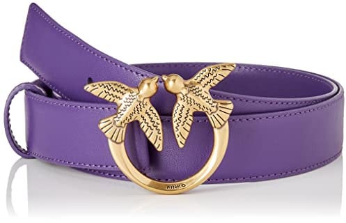 Pinko Love Berry H3 Belt Vitello Set, Cintura Donna, J11q_viola Plumeria-antique Gold, S