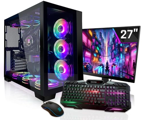 SYSTEMTREFF Gaming Komplett PC Set Intel Core i9-12900KF 16x5.2GHz | Nvidia RTX 5090 32GB GDDR7 mit DLSS 4 | 2TB M.2 NVMe + 2TB HDD | 32GB DDR5 RAM | Windows 11 | 27 TFT Monitor | Desktop Paket