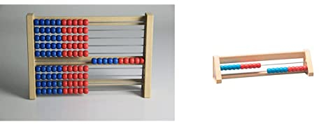 WISSNER® aktiv Lernen - 100 er Rechenrahmen rot/blau - RE-Wood® & ® 80200.6 aktiv Lernen - 20 er Rechenrahmenrot/blau-RE-Wood®