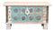 Oriental Galerie Shabby Chic Holztruhe mit Messingbeschlag Schatztruhe Truhe Kiste Box Holz Indien Massiv Antik-Optik Weiß Türkis 80cm