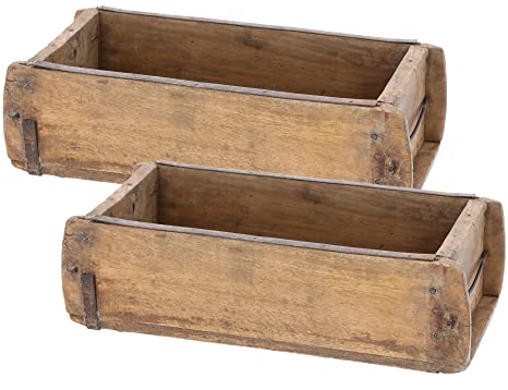 Novaliv 2x Holzkiste Vintage 30 x 15 x 10 cm Alte Ziegelform Holz EIN KAMMER Allzweckkiste aus recyceltem Altholz Jede Form EIN Unikat - Geschenkkiste