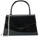 Milisente Pochette per le donne eleganti borse da sera di nozze pochette in finta vernice con manico superiore, Pelle sintetica nera