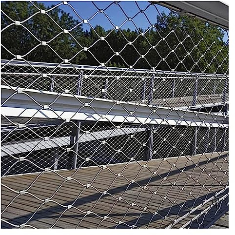 VXHCS 304 Edelstahl-Seilnetz, Flexibles Seil-Geländer-Netz, 2mm Drahtdurchmesser Diebstahlsicheres, Sturzsicheres Edelstahl-Sicherheitsnetz (0.8x5m)