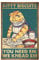 Kitty Biscuits You Need Them We Knead Them Witziges Retro-Schild für Katzenliebhaber - Vintage-Dekoration für Zuhause und Büro, 30x20cm (2339)
