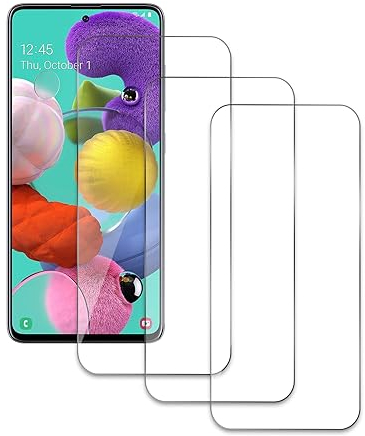 3 Stück Panzer Schutz Glas für Samsung Galaxy A51, 13H Härte Glas Folie Displayschutz, HD Klar, Anti-Kratz, Anti-Bläschen Panzerfolie Schutzfolie Bläschenfrei Displayschutzfolie