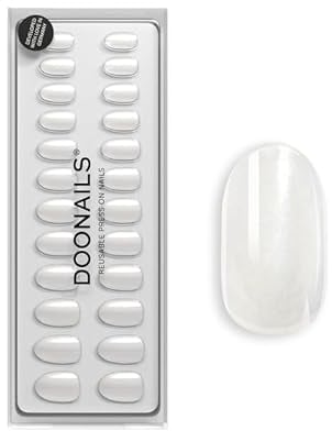 DOONAILS Soft Gel Press On Nails 30er Set Milkshake abgerundete Form Chrome Weiß Nägel zum Aufkleben Full Cover in Salonqualität Fake nails soft gel Medium Natürliches & angenehmes Tragegefühl