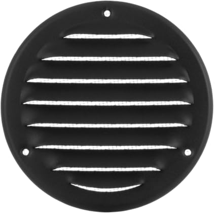 Ø 100mm / 4 inch Anthracite Round Metal Air Vent Grille Cover with Insect Mesh - Ventilation Cover