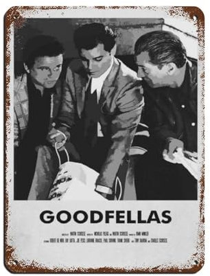 Goodfellas Klassische Retro-Filmplakate Film 8 Leinwand Wandkunst Dekor Gemälde für Wohnzimmer Zuhause D Blechschild Vintage Metall Pub Club Cafe Bar Home Wandkunst Dekoration Poster Retro 30 x 40 cm