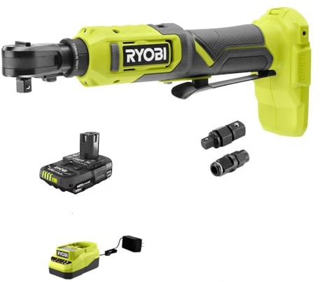 RYOBI 18V Cordless Ratchet Multi-Size 3/8 in. and 1/4 in. Kit with 1.5 Ah Battery and Charger (PCL280K1)