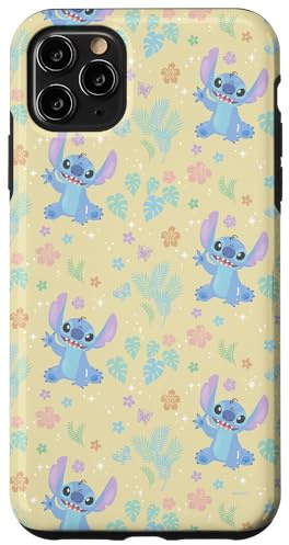 Disney Stitch Frühling Ostern Tropische Blumen und Schmetterlinge Hülle für iPhone 11 Pro Max