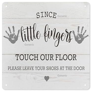 Shoes Off Sign - Please Take Your Shoes Off, Front Door Welcome Sign - Metal Tin Wall Decor, 8 * 8 in