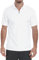 MoFiz Polo con Cerniera Uomo Manica Corta Maglietta Estate Camicia Traspirante Sportiva Golf Lavoro Top Bianco EU 4XL