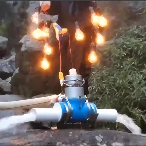MOUNW Generatore idroelettrico da 220 V, generatore Orizzontale a turbina da 1000 W, Portata d'Acqua di 2 l/s (0,5 Gal/s), può Essere utilizzato per l'alimentazione temporanea in Aree Remote