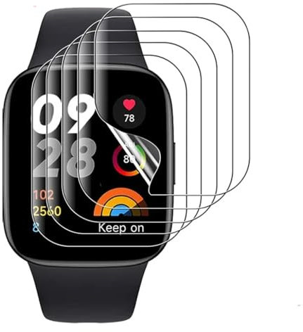 CUFEREDU 6 pcs Reloj inteligente Película de hidrogel Protector de pantalla para Xiaomi Redmi Watch 3 Active 1.83 Película tpu hidráulica suave y transparente, sensible al tacto