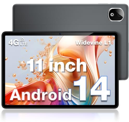 DOOGEE T30E Android 14 Tablet 11 Zoll 9GB RAM +128GB ROM (1TB TF), 8000mAh, HD Display, Tablet LTE, 13MP+5MP Kamera, Octa-Core, 4G LTE Dual SIM Android Tablet / 5G WiFi/OTG/GPS/Widevine L1