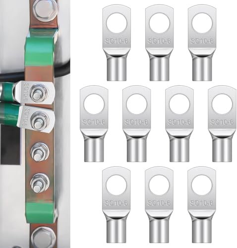 10 Stück kabelschuhe 10mm² M6,ringKabelschuhe aus Kupfer verzinnt,für Batteriekabel Kfz Verteilerkästen