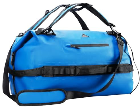 Haimont wasserdichter Rucksack, vielseitig wasserdicht Tasche, Dry Bag komfortabel, RollTop, Strand, Boot, Kanu, Paddel, Kajak, Camping, Angeln, Motorrad, 60L/Blau