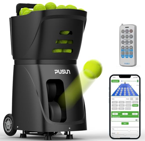 Generico PT-Smart Lanciapalle Tennis Automatica Professionale - Controllo App, 20 Punti Programmabili, 12 modalità Servizio, Batteria 4-6h, Allenamento Avanzato con Spin e velocità Variabile