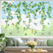 decalmile Fensterbilder Hängende Rebe Fensteraufkleber Pflanzen Fenster Abziehbilder Grün Efeu Fenstersticker Blätter Vögel Anti-Kollision Glas Fensterdeko Aufkleber