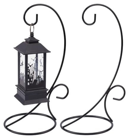 DELORIGIN 2 unidades de soporte para plantas de aire, soporte para adornos, soporte para bolas de Navidad, bola de cristal, soporte de alambre de hierro, soporte colgante para bolas de Navidad,