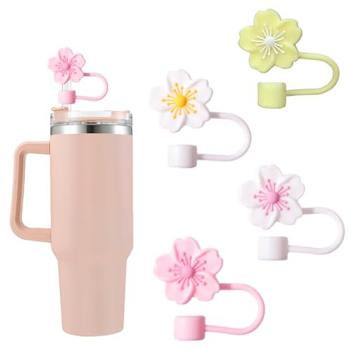 jatimdotin 4 Pièces Couvercles de Paille pour Tasse Stanley, Couvercles de Paille de 10 mm, Pailles Couvre Antipoussière, Embouts de Paille Réutilisables pour Accessoires Stanley Cup
