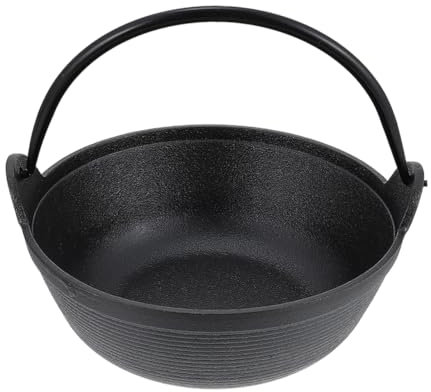 LIFKOME Cast Iron Dutch Oven for Camping Outdoor Use Double Handles Versatile Cooking Pot for Picnics and Family Meals